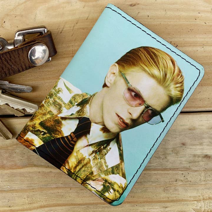 David Bowie - Leather Spectrum Vert Cardholder Wallet for wholesale by backerton