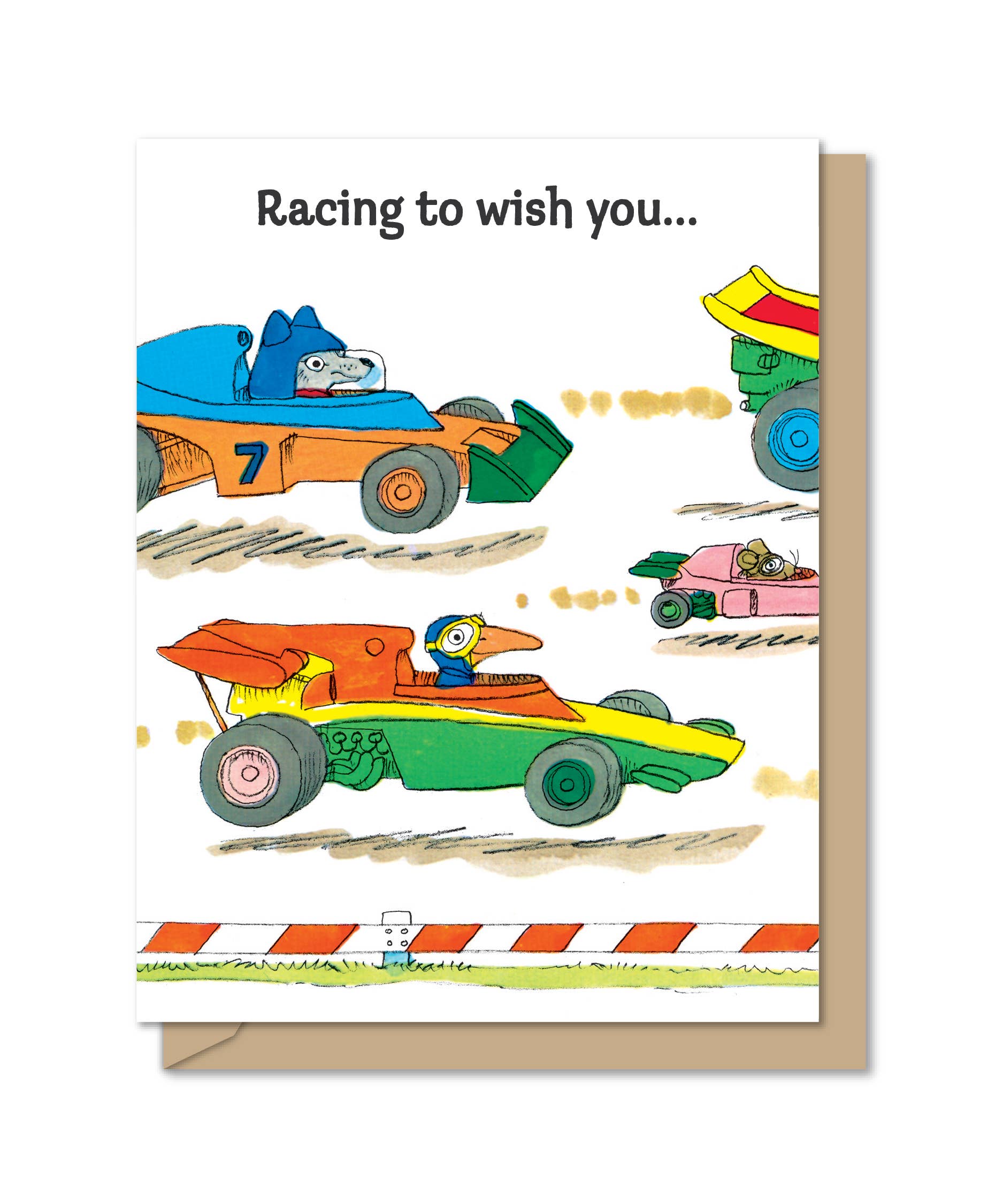 Maginating - Wholesale Birthday Card - Tri-Fold Birthday Greeting Card | Racing Birthday Party1