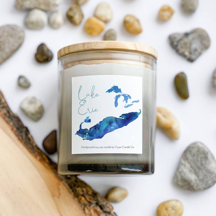Coyer Candle Co. - Wholesale Jar/Filled Candle - 11 oz. Grey Ombre Candle Jar - Great Lakes Collection