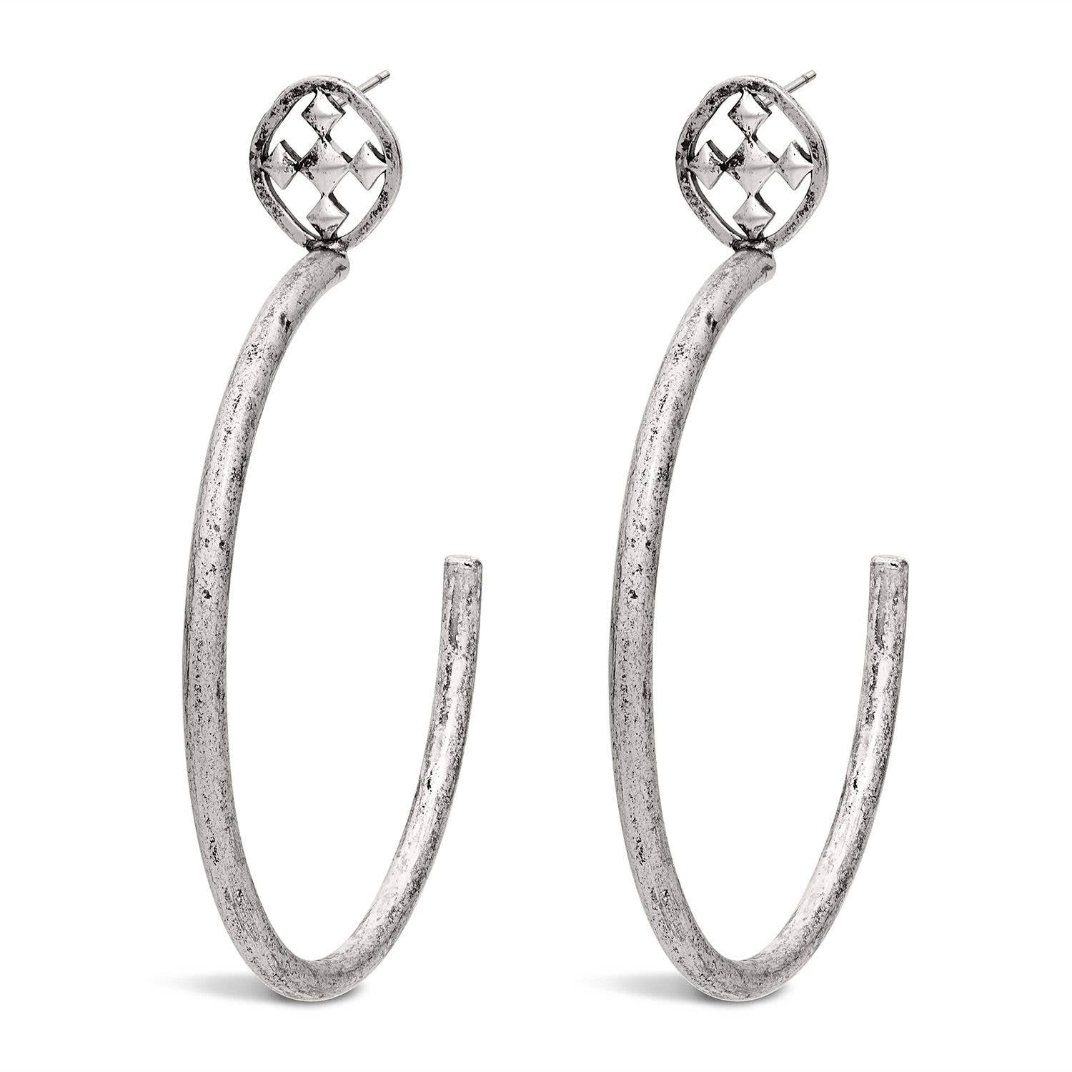 Gracewear Collection - Wholesale Hoop Earrings - Matte Shield Hoops1