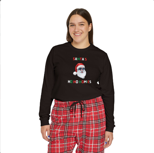 Differently Gifted - Wholesale Sleepwear Set - Unisex - Ho Ho Homies Classic Santa Matching Christmas Pajama Set2