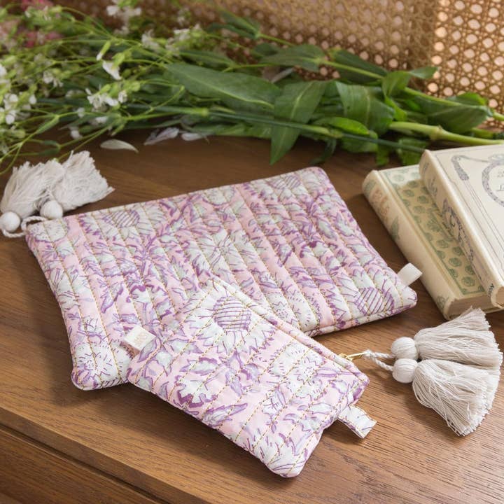 Jardín de Margaritas Rosadas Bolsa Lois - Borlas - flores - rosa - violeta de venta al por mayor en Faire