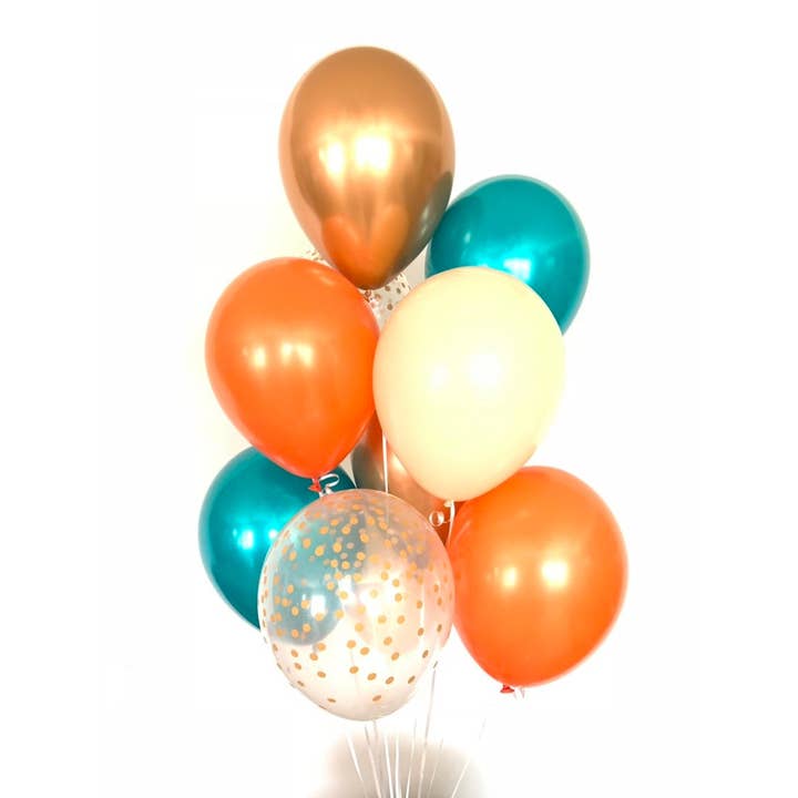 Hullaballoons - Wholesale Balloon - Teal and Orange Balloons | Set of 10 Latex Balloons6