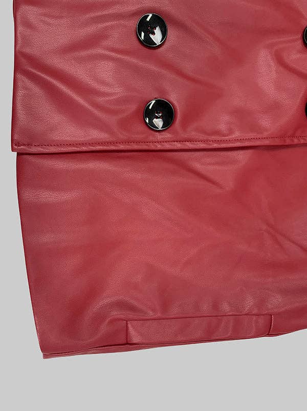 Sheer Trend - Wholesale Leather Jacket - Women's - Long Sleeve Solid Color Notched Collar Jacket11