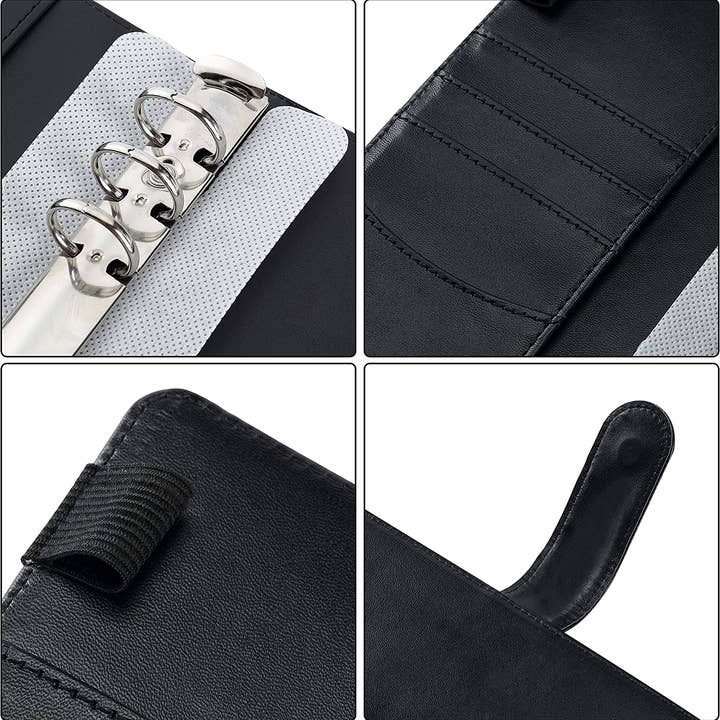 Mr. Pen - Wholesale Planner - Planner Binders,A6, Black, Leather Notebook Cover, Composition Notebook Cover Refillable, Wallet Binder, Planner Binder 6 Ring, Leather Ring Binder, Refillable Notebook Binder7