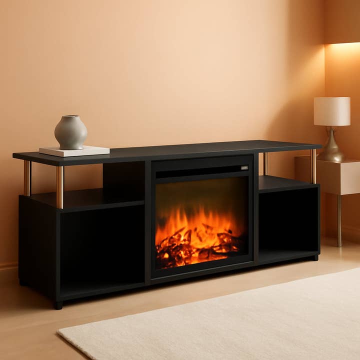 Entertainment Center With Electric Fireplace For 70 Inch TV for wholesale by ShipItFurniture