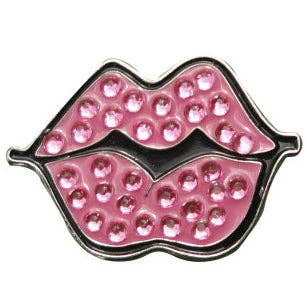 Hot Lips Pink Ball Marker W/Crystals for wholesale by Fun Markers