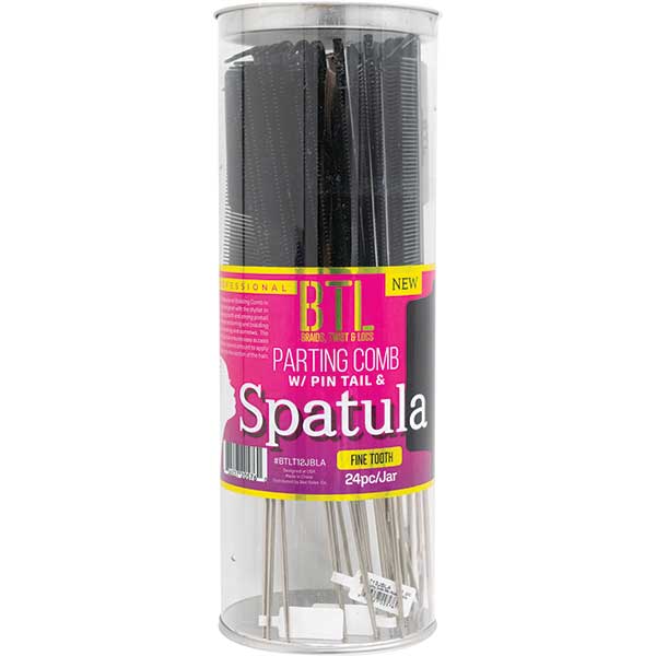 Majestic Wholesale - Vendita all'ingrosso Spazzola/pettine - SET BARATTOLO 24 PEZZI PETTINE PER TRECCE BTL CON CODA A SPILLO O SPATOLA