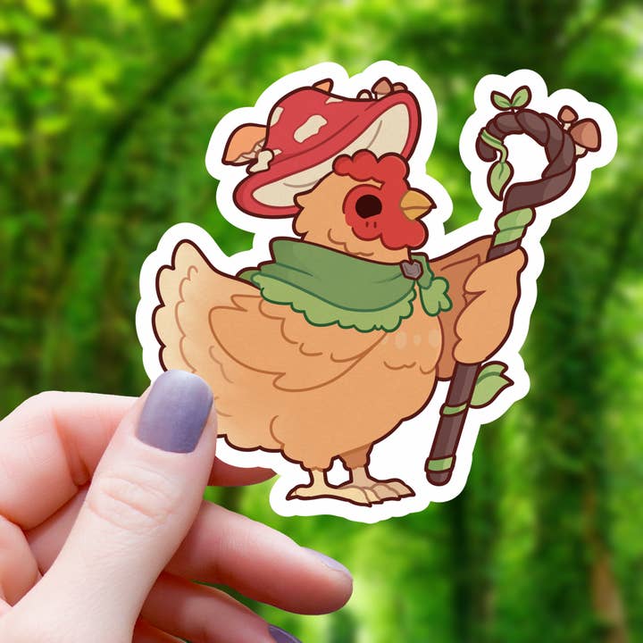 Sticker geïnspireerd op Druid Chicken op TTRPG - 3" voor wholesale door Mimic Gaming Co