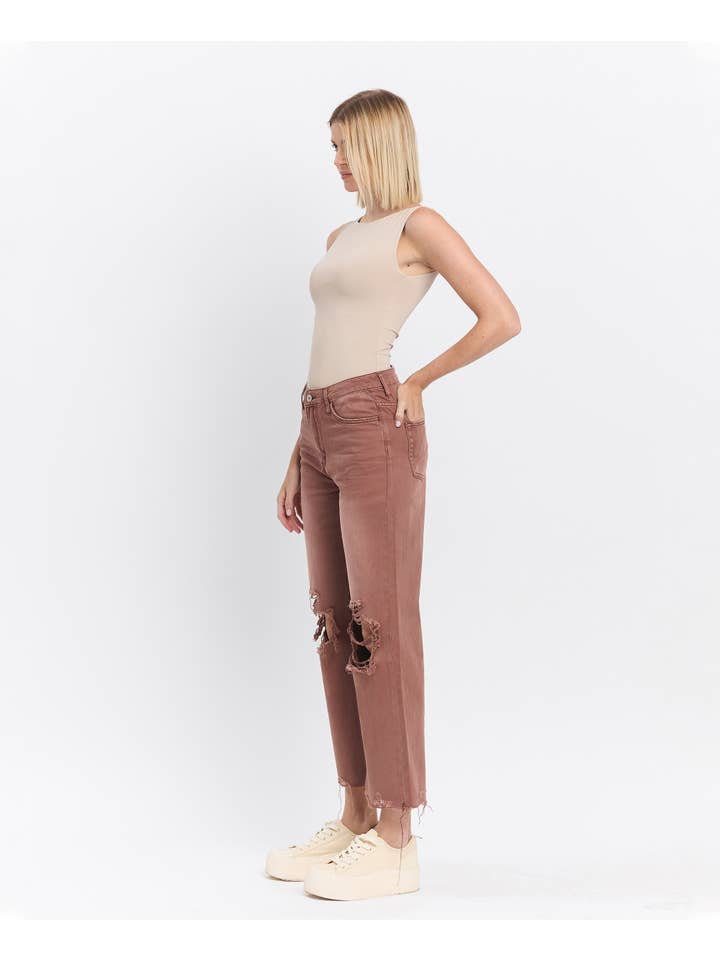 AZTEC 90'S VINTAGE SUPER HIGH RISE CROP FLARE JEANS V2736AZ for wholesale on Faire