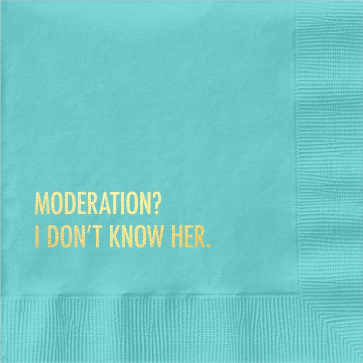 Don't Moderation Cocktail Napkin for wholesale by Pretty Alright Goods