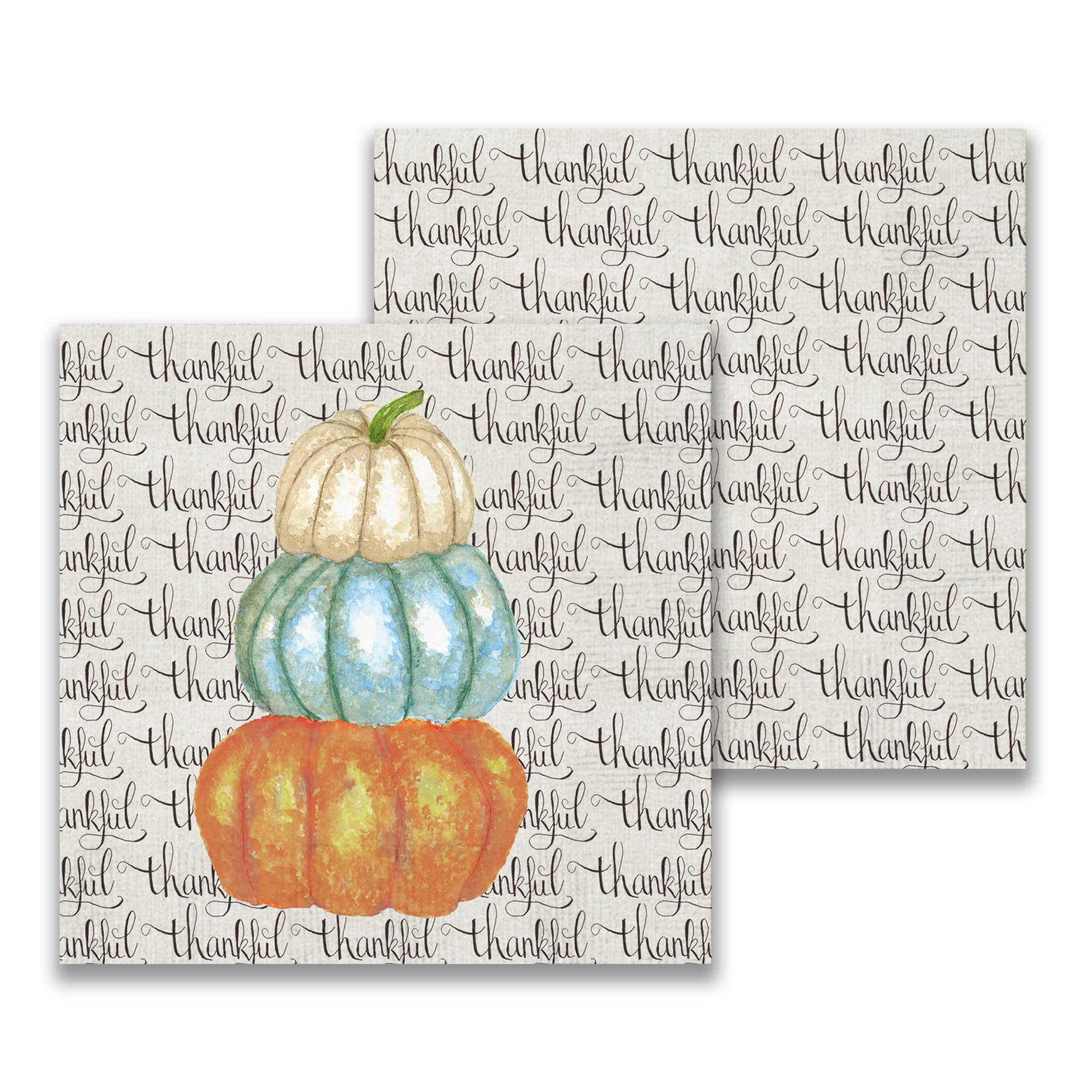 French Graffiti - Wholesale Disposable Napkin - Thankful Pumpkins Cocktail Napkin1