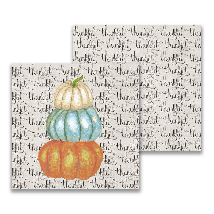 French Graffiti - Wholesale Disposable Napkin - Thankful Pumpkins Cocktail Napkin1