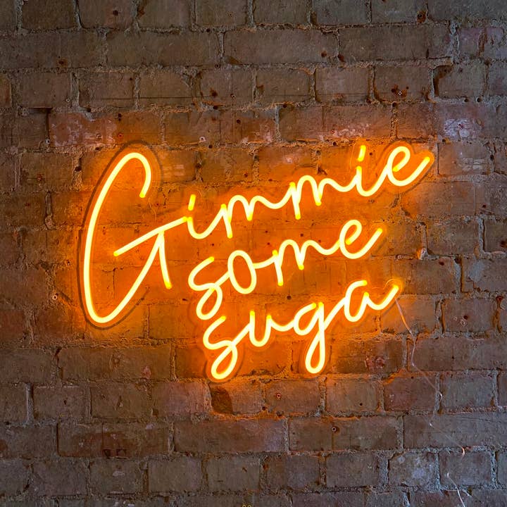 Locomocean - Wholesale Neon Sign - 'Gimme Some Suga' Orange Neon LED Wall Mountable Sign