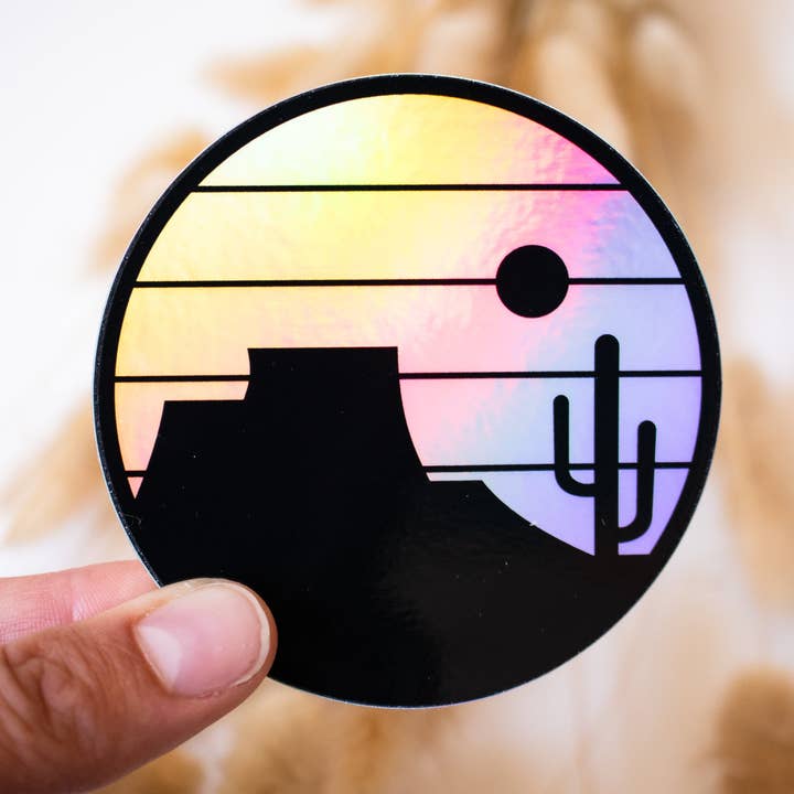 Riley Funk Designs - Wholesale Sticker - Desert Circle Holographic Sticker