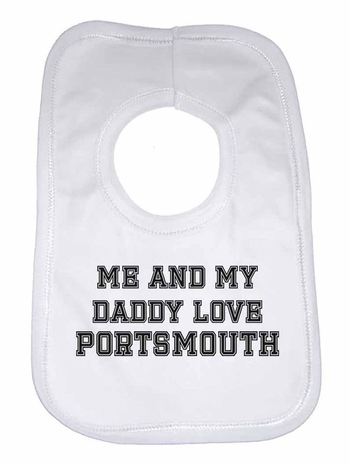 Me and My Daddy Love Portsmouth, for Football, Soccer Fans Unisex Baby Bibs for wholesale by Little Ratbag