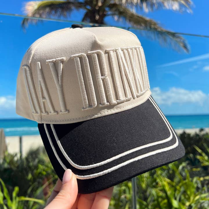 KENZKUSTOMZ - Wholesale Trucker Hat - Women's - Day Drinking - Black Vintage Trucker Hat