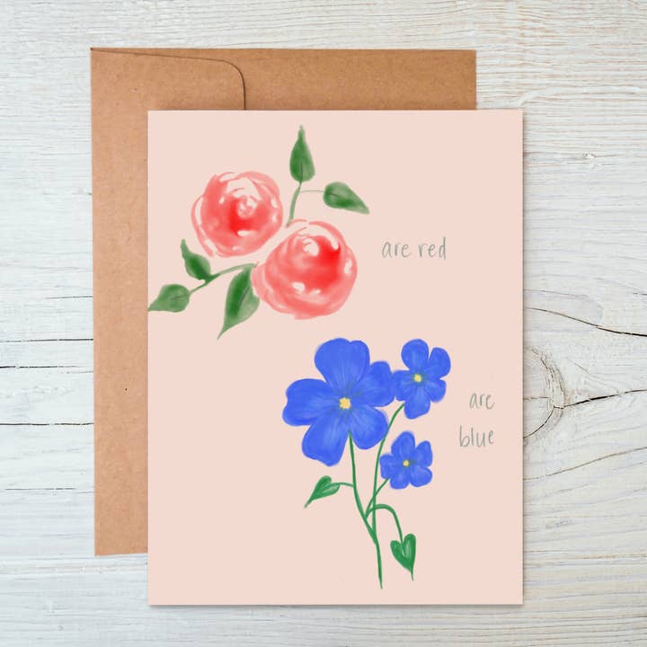 Roses Are Red, Violets Are Blue | Anniversary Card for wholesale by cheekymariePaperCo.