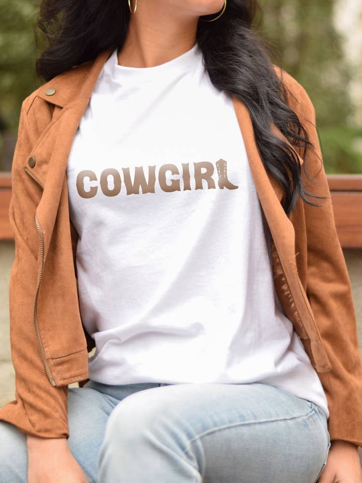 Cowgirl Print Tee for wholesale by Marvy Gal