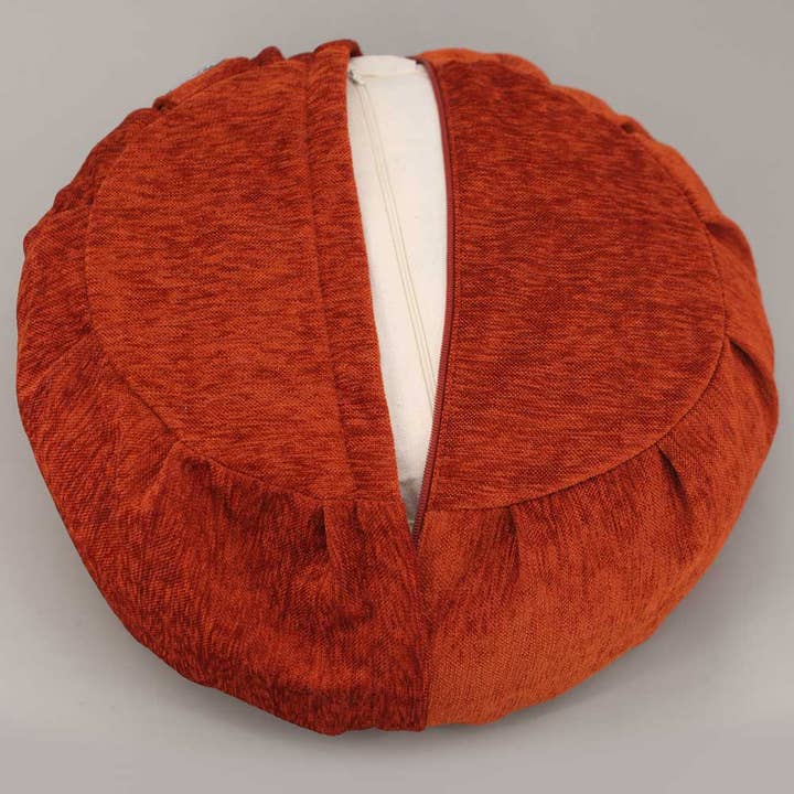 Buddha Groove - Wholesale Meditation Supplies - Rust Be Here Now Zafu Chenille Meditation Cushion4