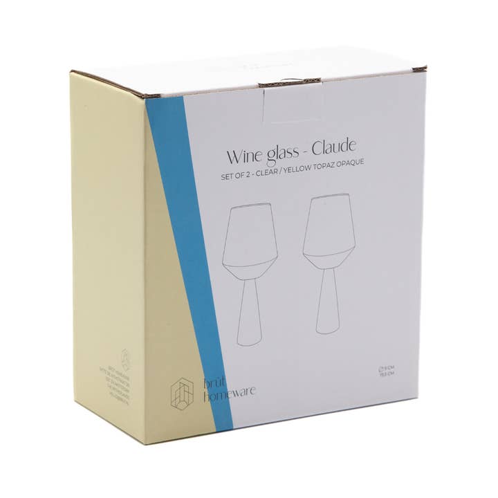 Brut Homeware – Großhandel Weingläser – Weinglas Claude, klar/topas opak, 2er-Set