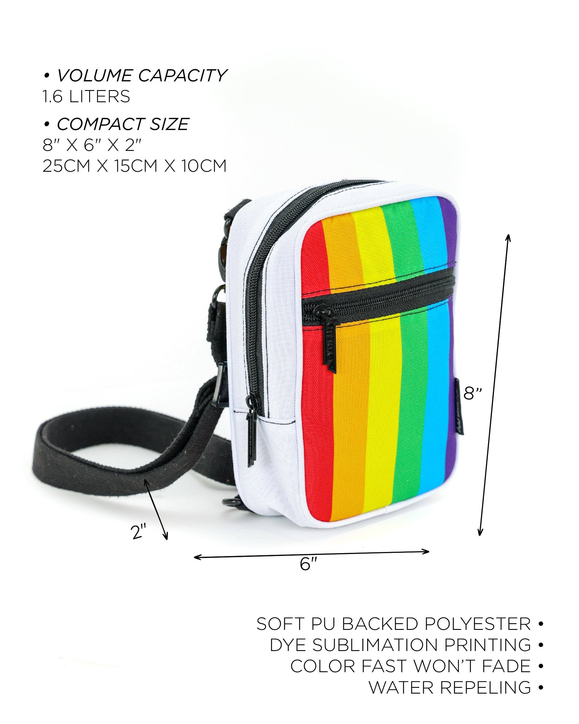 Fydelity - Vendita all'ingrosso Borsa a tracolla - Donna - 88557: Borsa a tracolla Sidekick | RPET riciclato | Rainbow Stripe3