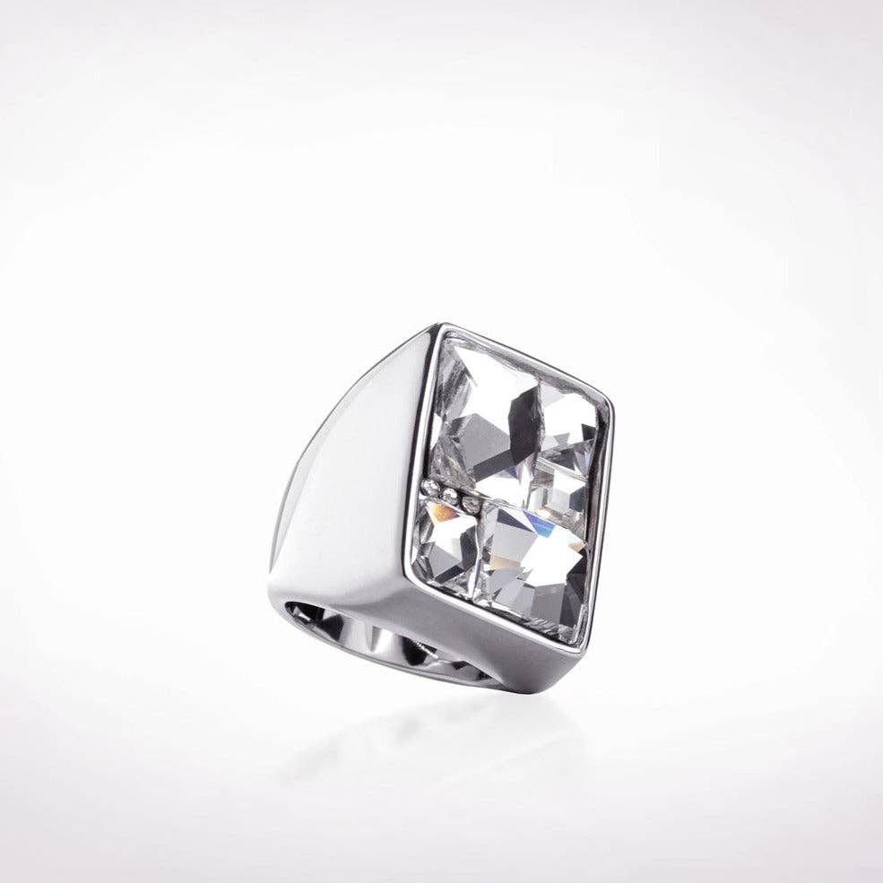 Jimmy Crystal New York - Wholesale Cocktail/Statement Ring - BLACK & WHITE RING - RING2280