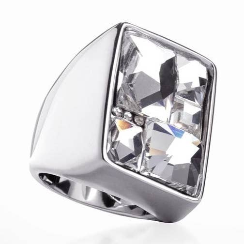 Jimmy Crystal New York - Wholesale Cocktail/Statement Ring - BLACK & WHITE RING - RING2280