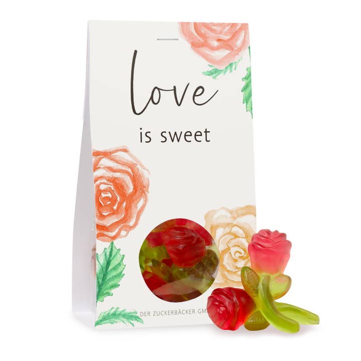 Der Zuckerbäcker - Wholesale Gummy - Snack portion Love is sweet gummy roses gift