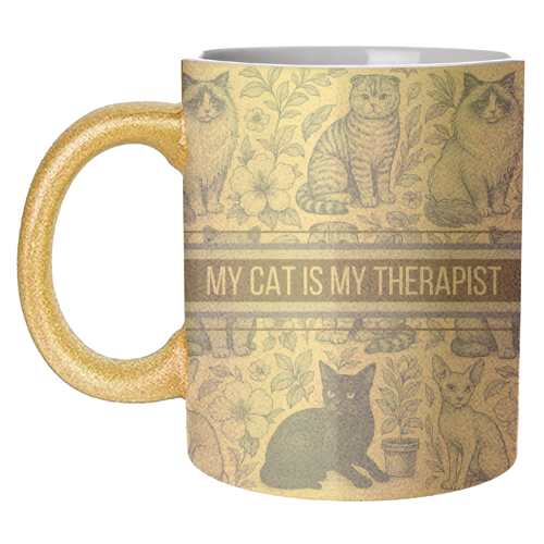 ART WOW – wholesale Coffee mug – Mugs 'My Cat Is My Therapist toile'10