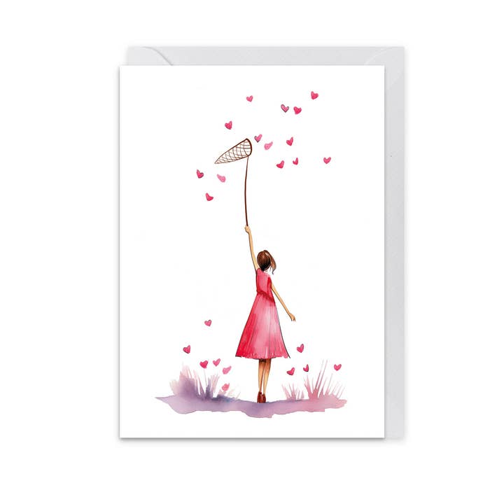 Folded card, heart catcher for wholesale by Langelütje