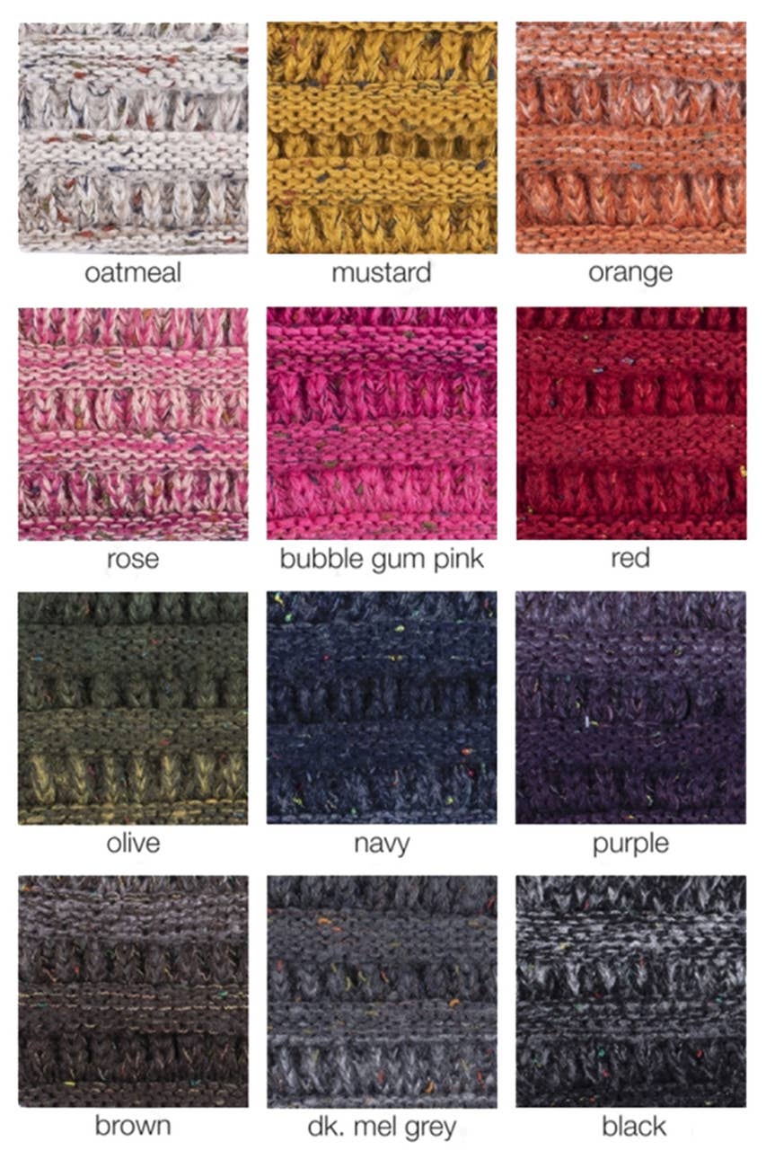 Hana - Wholesale Haarband - Dames - C.C Ombre geribbelde confetti gebreide paardenstaart hoofdband11