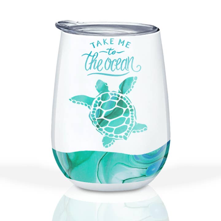 Copo de Vinho Sem Haste Fluidity Coastal 12 oz por atacado de Fluidity Drinkware
