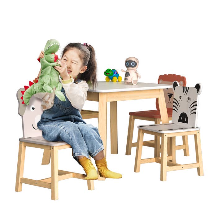 39F Inc. - Wholesale Chair - Kids - Kids Table and Chair Set with Cartoon Animal Backs, 5-Piece16