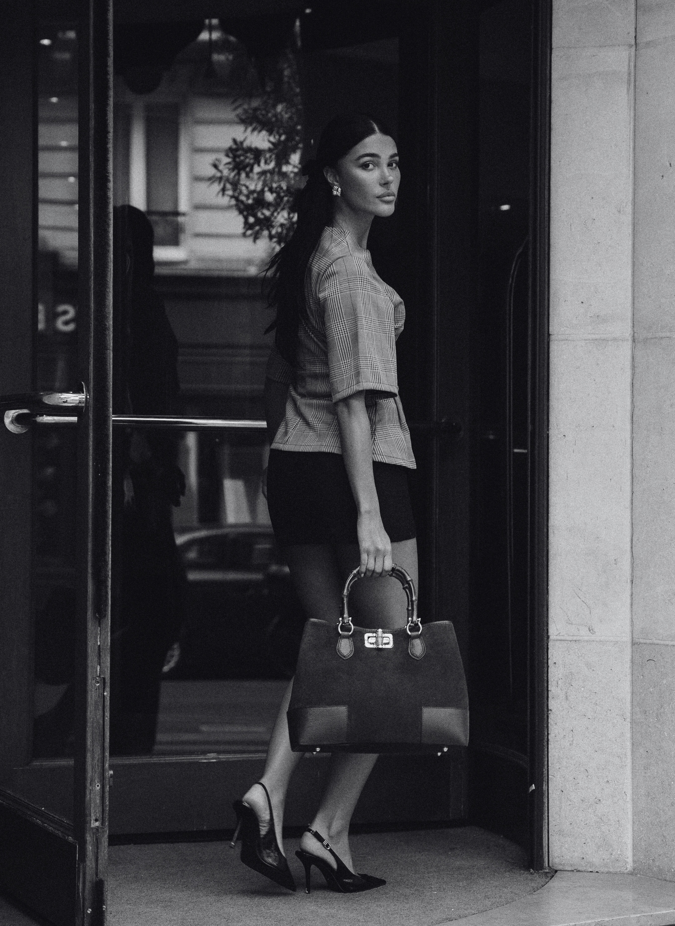 Prestige Milano - Vente Tote bag – femme - Sac Bamboo Babe en daim et cuir noir7