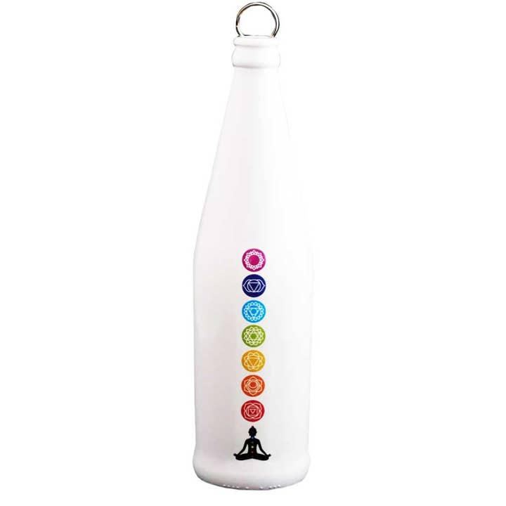 Kheops International – wholesale Rökelsehållare – Glas Rökflaska Rökelsebrännare - 7 Chakras - Vit