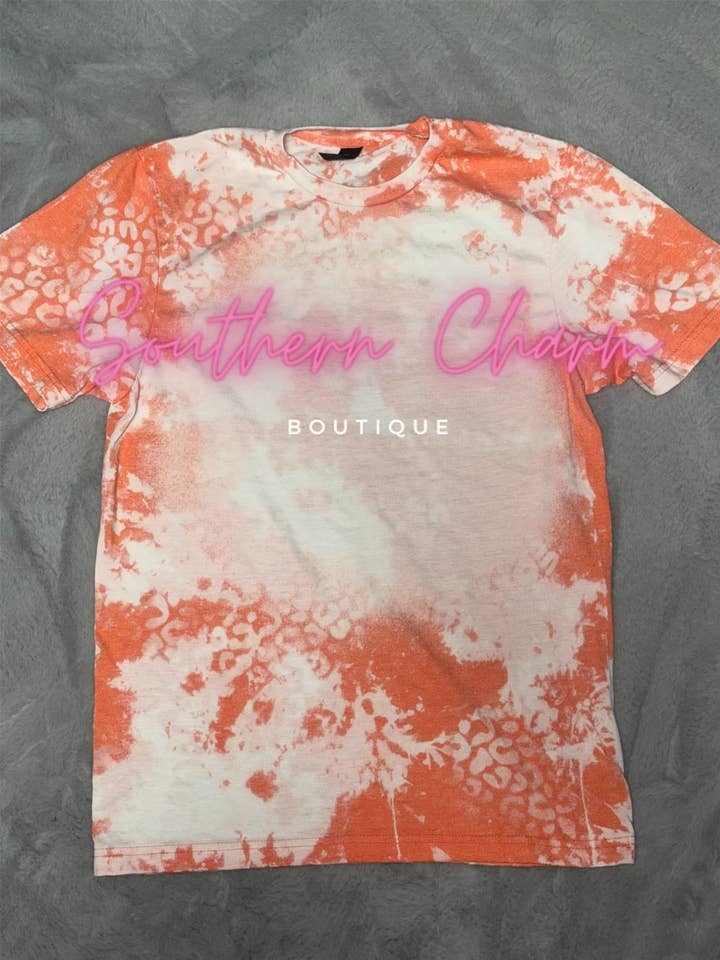 Orange Scrunch & Leopard Blank Tees (Orange) for wholesale by Southern Charm Boutique
