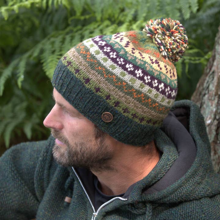 Black Yak Ltd - Wholesale Beanie - Unisex - Fair Isle Bobble Hat - Pure Wool - Knitted - Fair Trade9