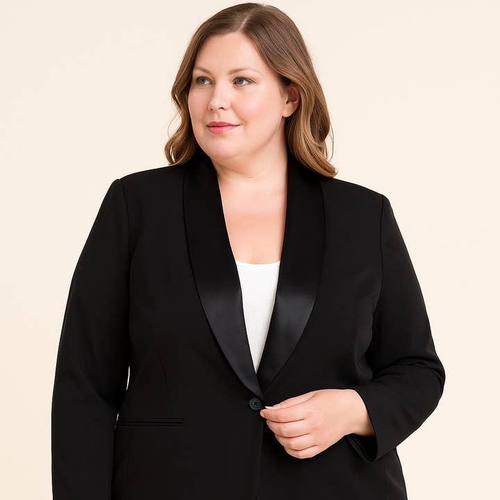 Veste tailleur grande taille avec col satiné A6358 et autres tendances Résultats pour blazer femme en vente B2B. Retours gratuits et paiement à 60 jours sur Faire sur Faire.