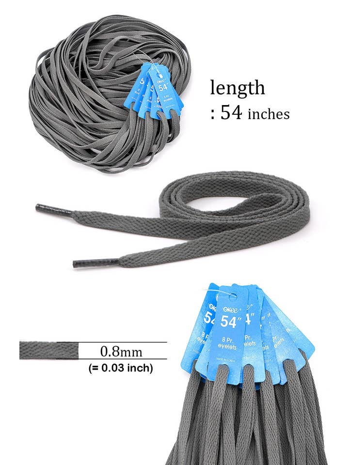 KC Factory - Wholesale Shoelaces - Unisex - Shoe laces (Thin Flat 54in)