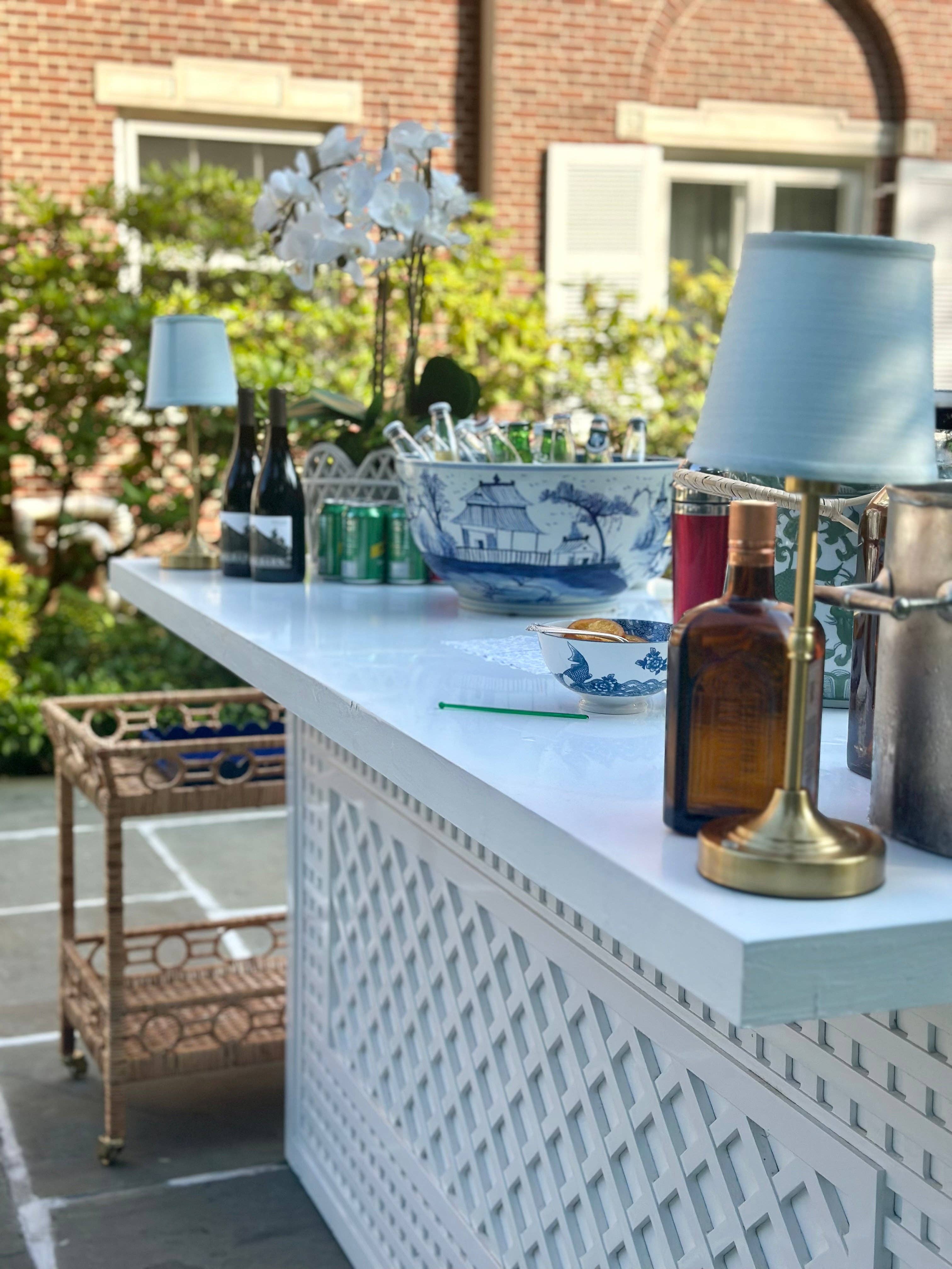 The Enchanted Home - Wholesale Accent/Desk Lamp - Antique Gold Metal Mini Rechargeable Lamp with Soft Blue Shade3