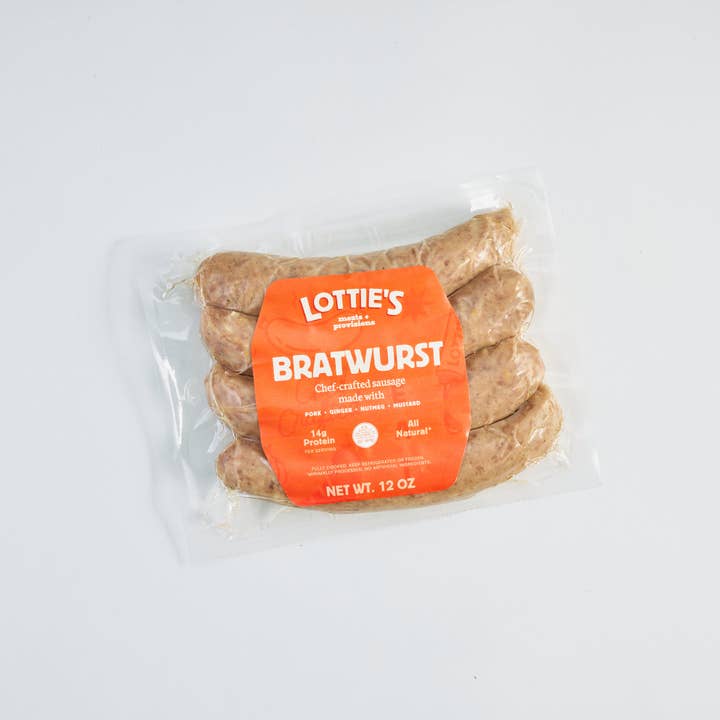 Lottie's Meats - Wholesale Sausage - The Bratwurst | Fully Cooked Sausage | 12 Packs Per Case