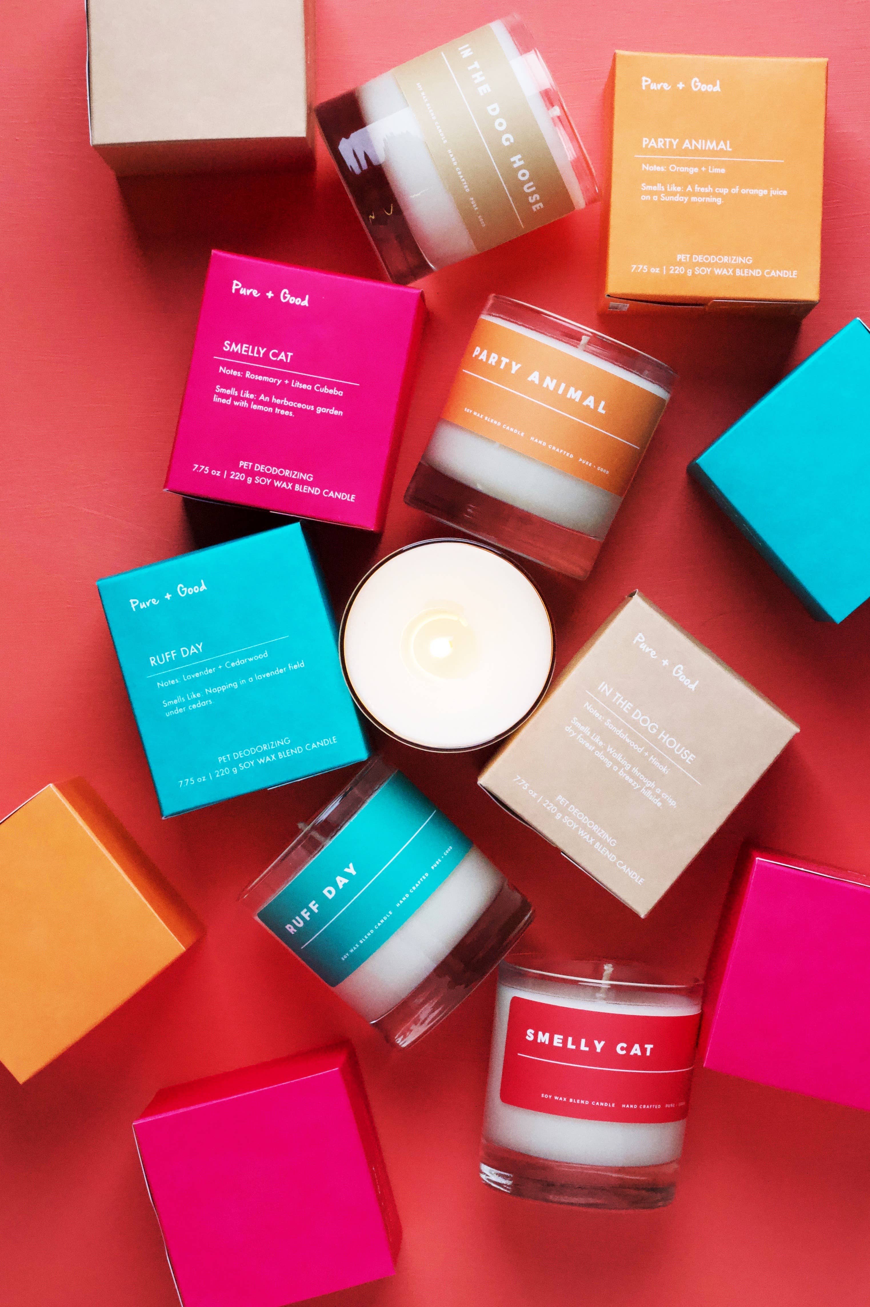 Pure + Good - Wholesale Jar/Filled Candle - Smelly Cat: Litsea + Rosemary, Soy Wax Blend Candle4