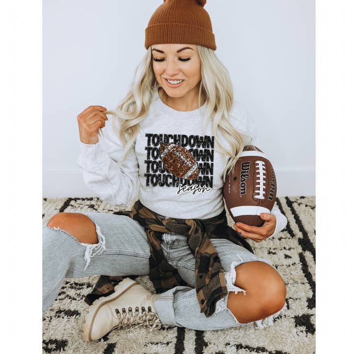 Touchdown Season Sweatshirt for wholesale by Southern Stitch Studio