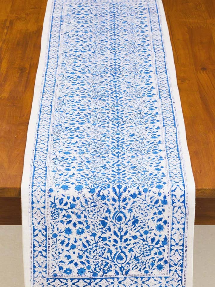 Blue Vine Table Runner for wholesale by Sevya Handmade