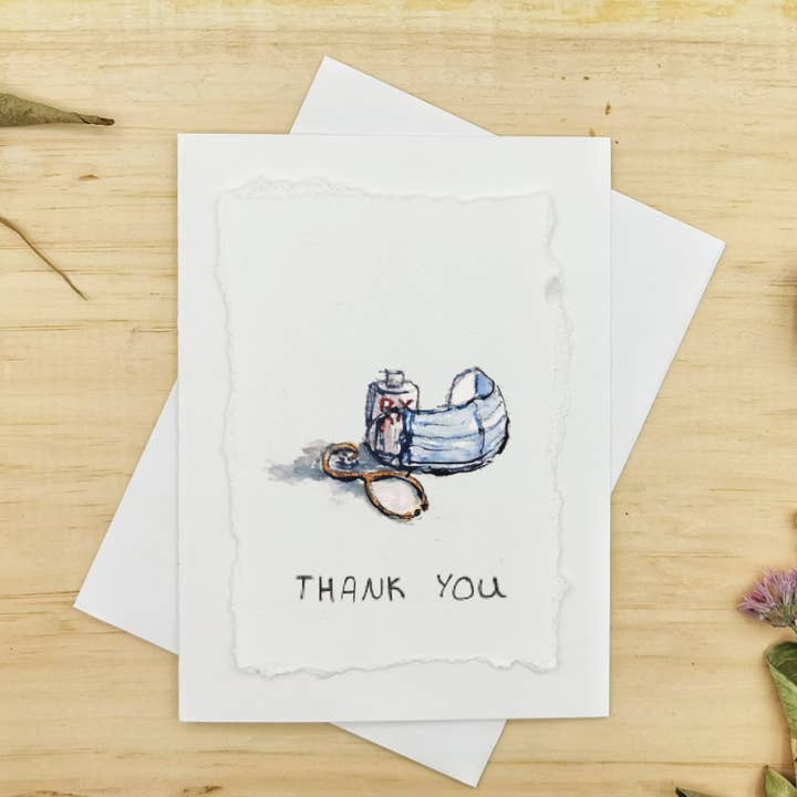Thank You Health Care Workers - Hand Painted Card for wholesale by Irony Art