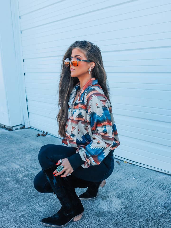 The Front Porch Label - Wholesale Sweatshirt - Women's - Aztec Pullover1