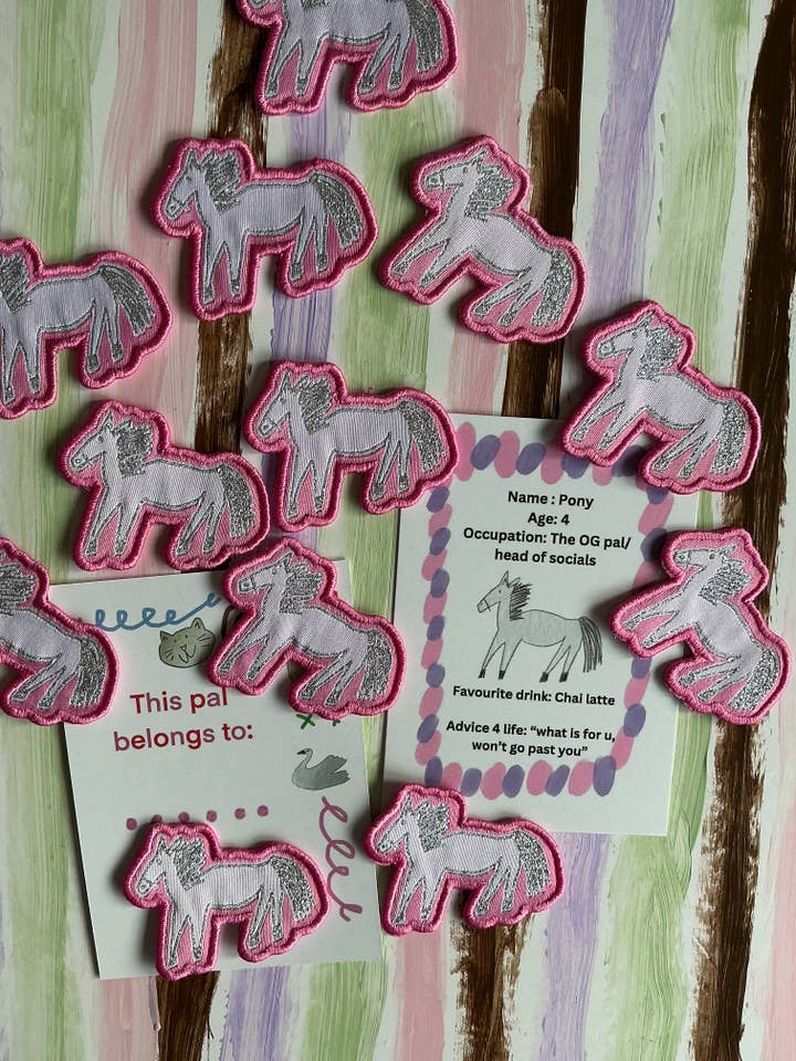 Pink pony patch for wholesale by Victoria Catten
