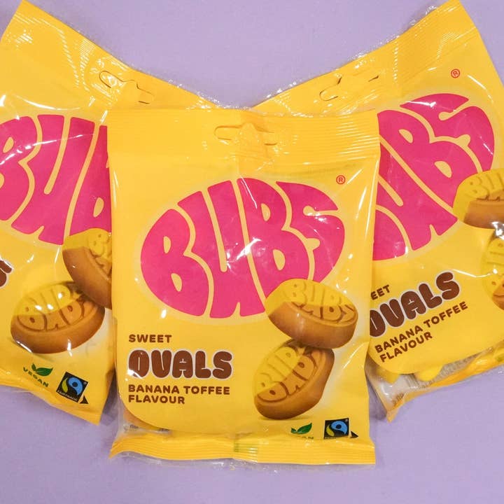 Bubs Banana Toffee Goody Bags (12/box) for wholesale by Sukar Swedish Candy