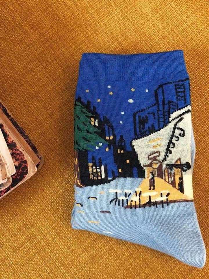 Famous Painting Crew Length Socks for wholesale on Faire2